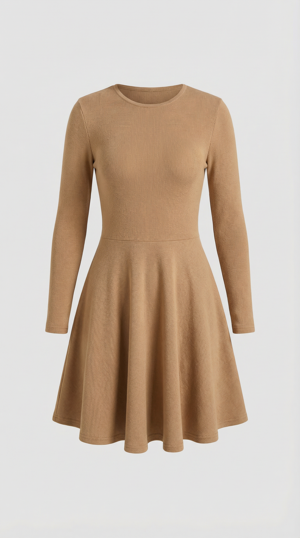 Long Sleeve Pleated Mini Dress in Soft Fabric - Elegant Casual Wear for Parties and Events