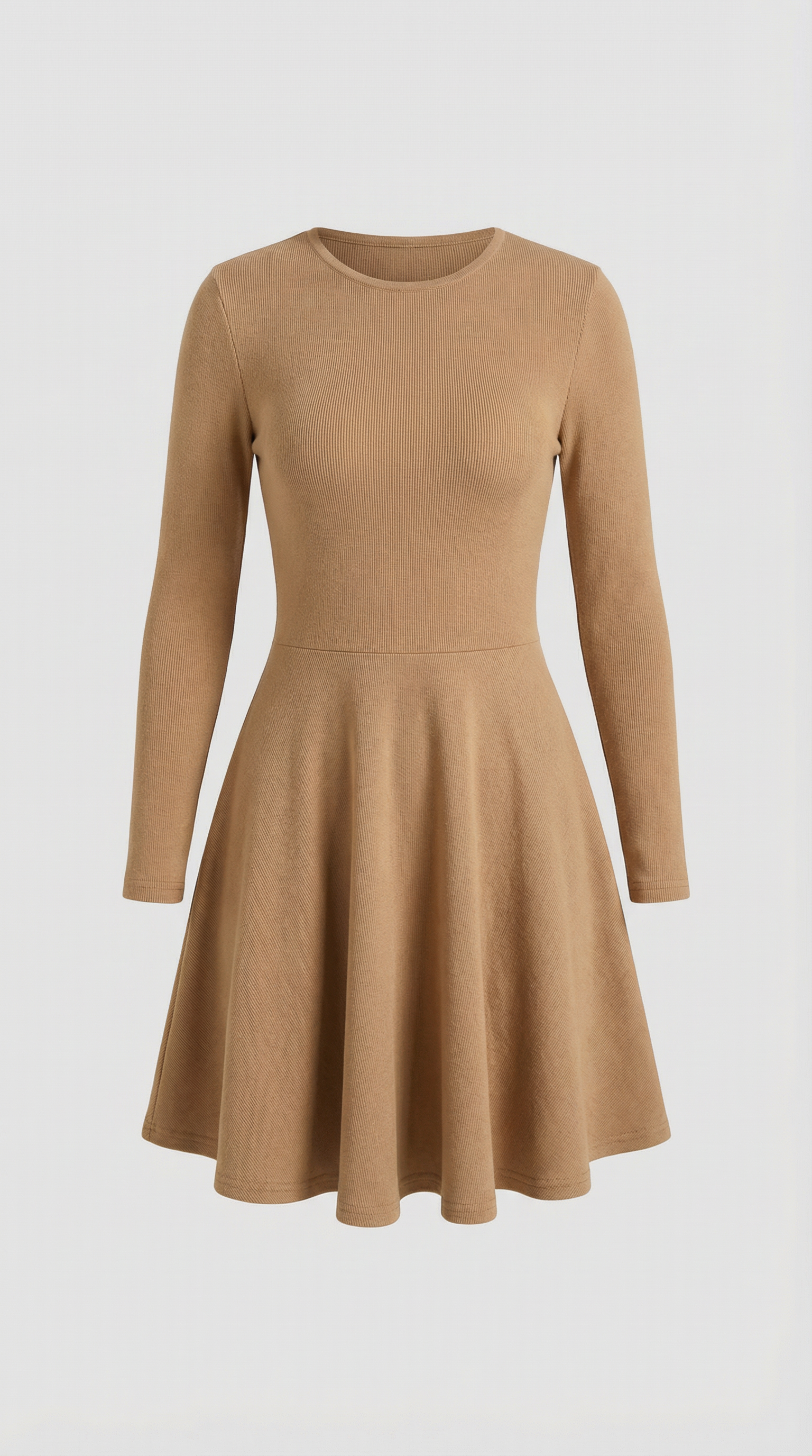 Long Sleeve Pleated Mini Dress in Soft Fabric - Elegant Casual Wear for Parties and Events