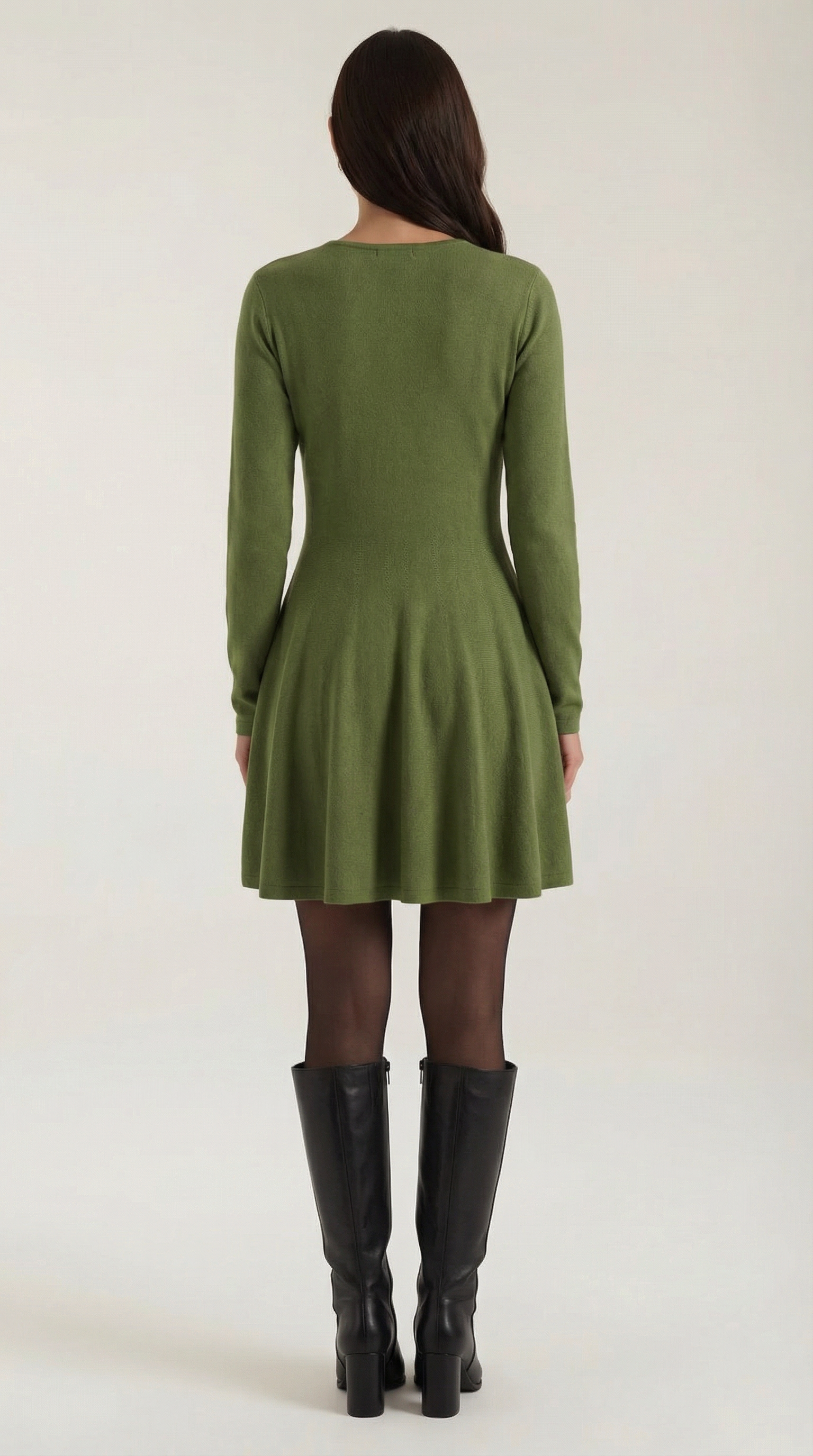 Long Sleeve Pleated Mini Dress in Soft Fabric - Elegant Casual Wear for Parties and Events