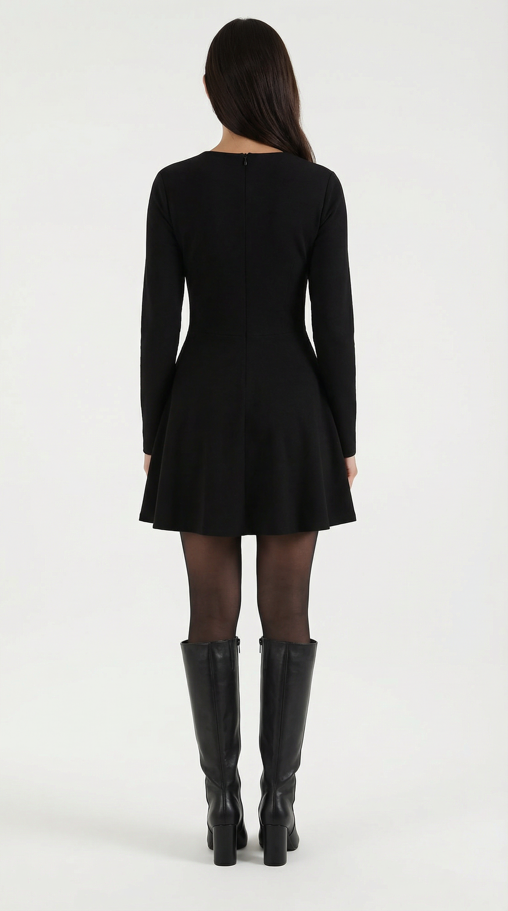 Long Sleeve Pleated Mini Dress in Soft Fabric - Elegant Casual Wear for Parties and Events