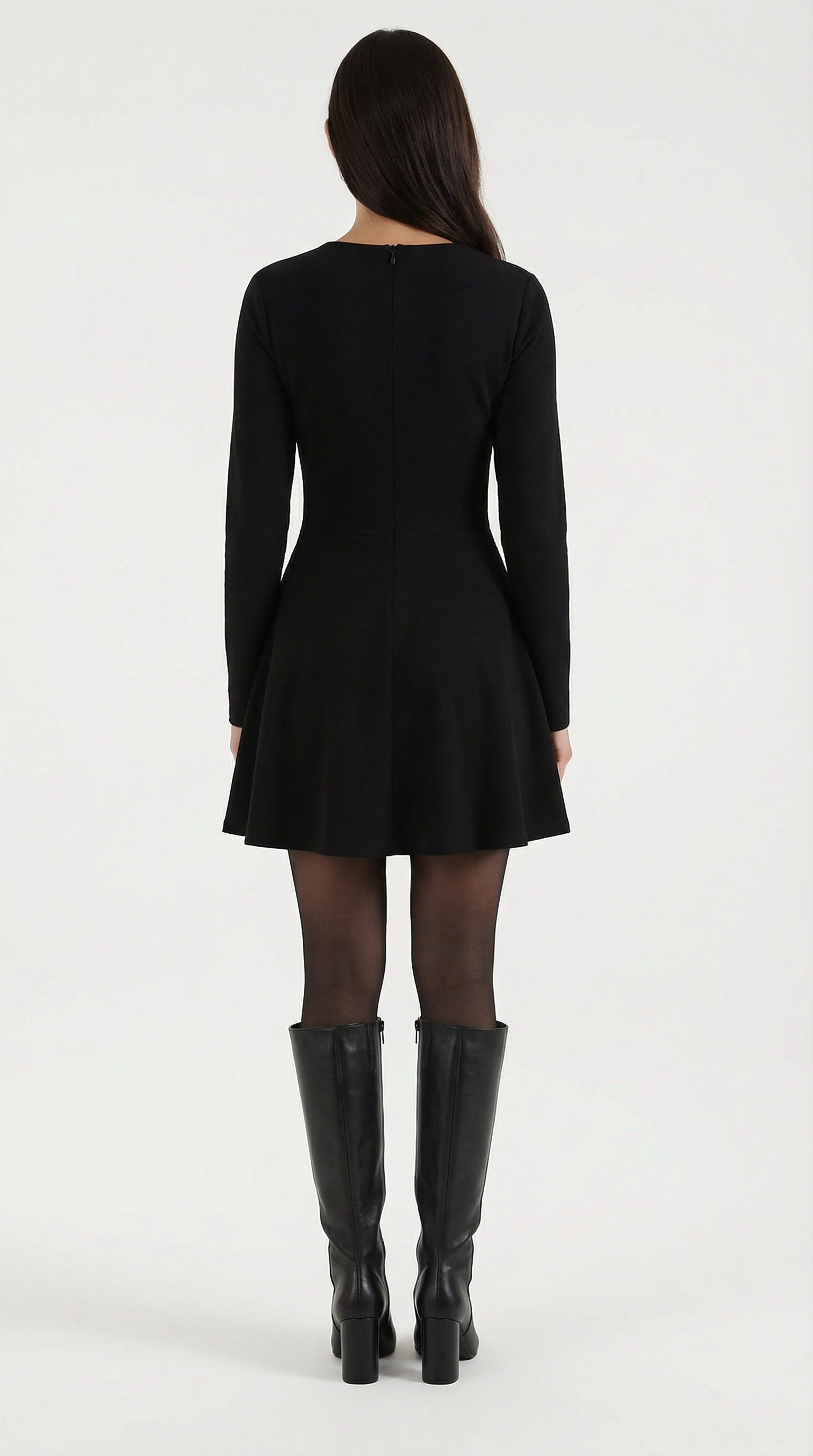 Long Sleeve Pleated Mini Dress in Soft Fabric - Elegant Casual Wear for Parties and Events
