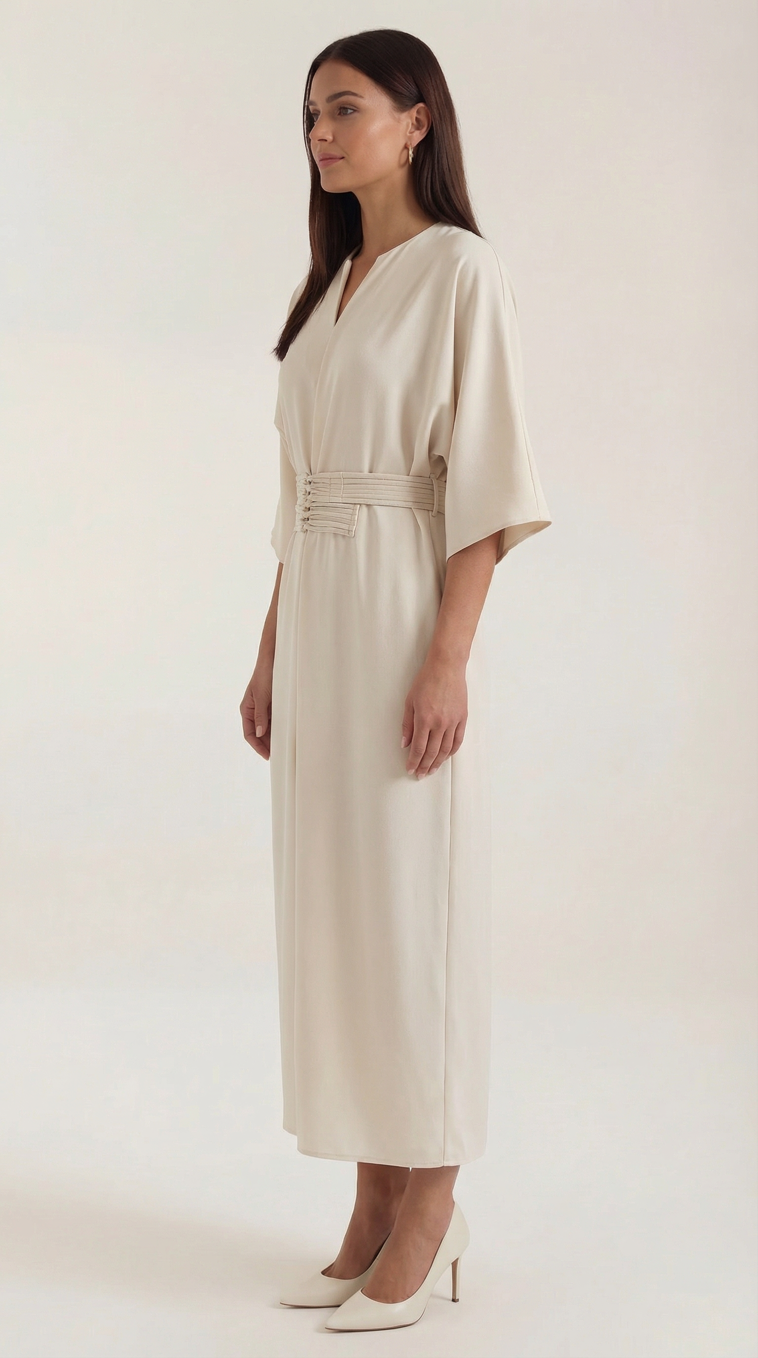 Maxi Dress with Waist Belt - Lightweight Fabric, Elegant Design for Casual or Formal Wear, Available in Multiple Colors