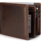 Men's Bifold Genuine Leather RFID Blocking Wallet – Everyday Use, Travel