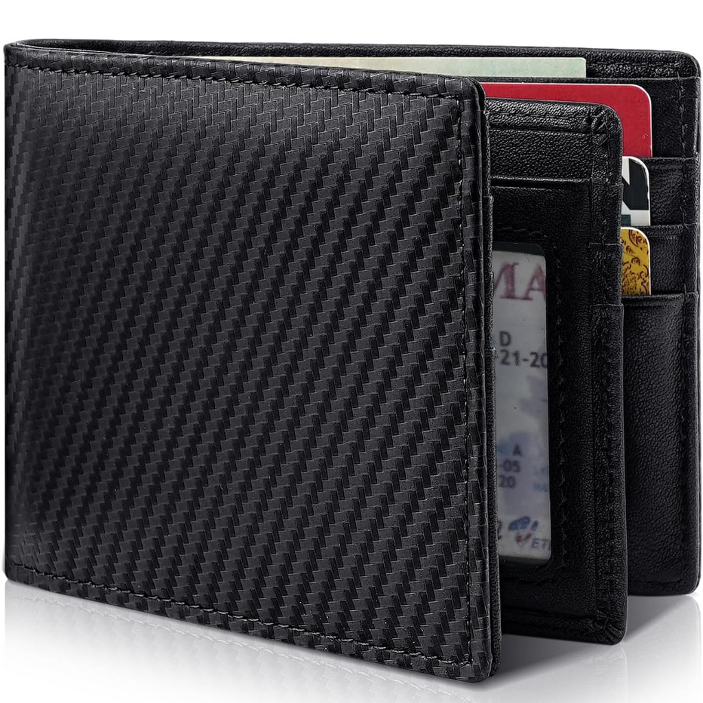 Men's Bifold Genuine Leather RFID Blocking Wallet – Everyday Use, Travel