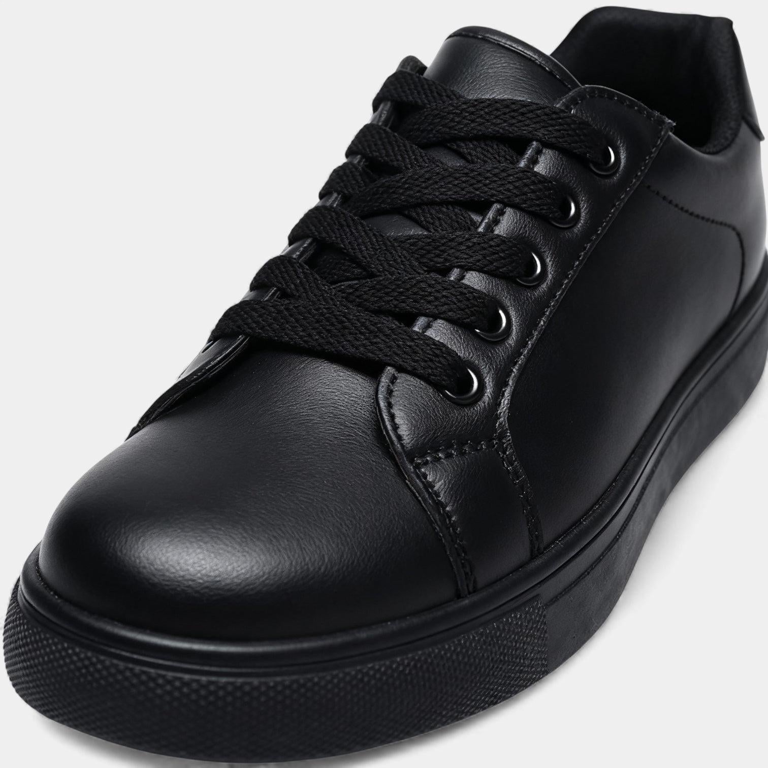 Men's Black Sneakers - Classic Design, Lightweight Material, Casual Footwear for Everyday Use