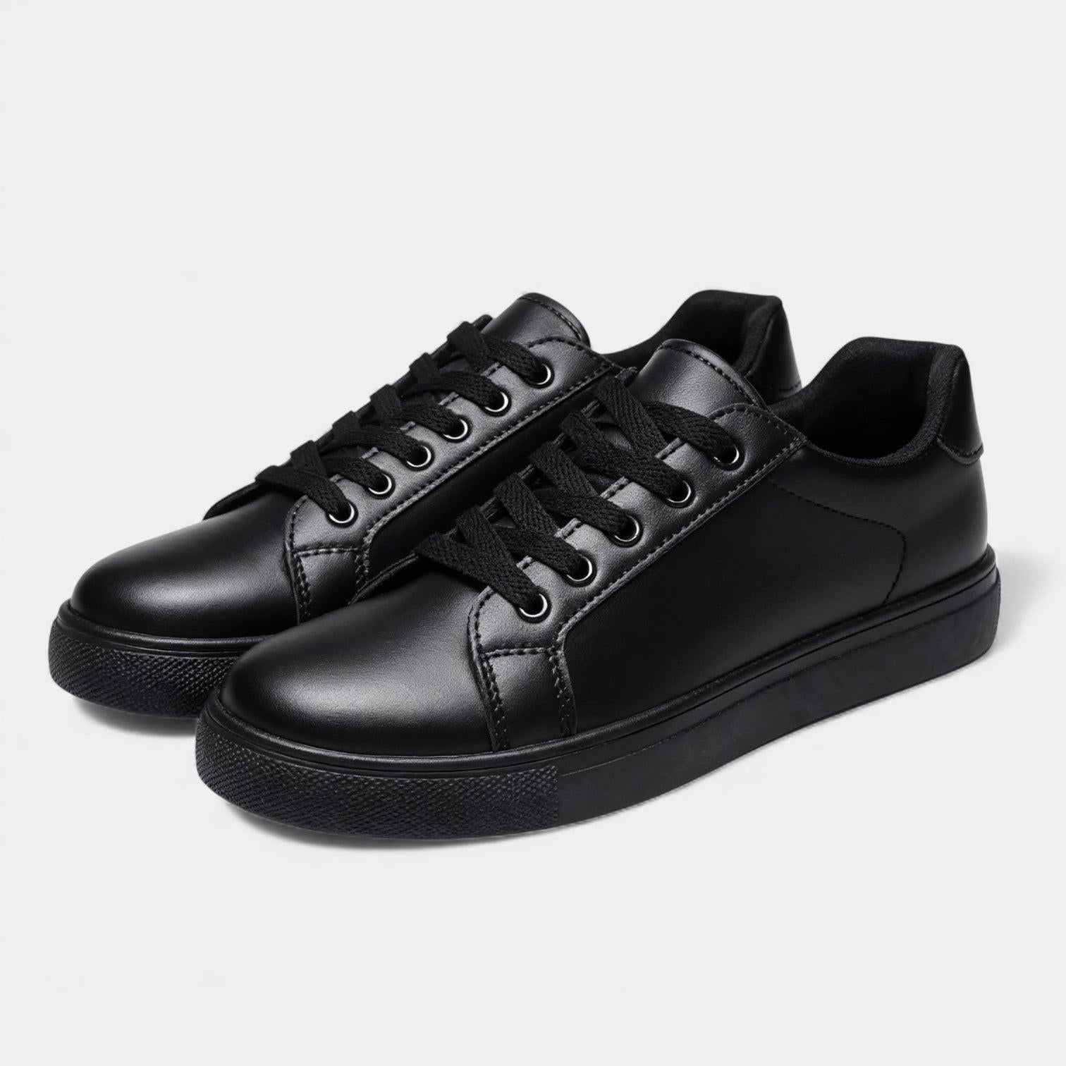 Men's Black Sneakers - Classic Design, Lightweight Material, Casual Footwear for Everyday Use