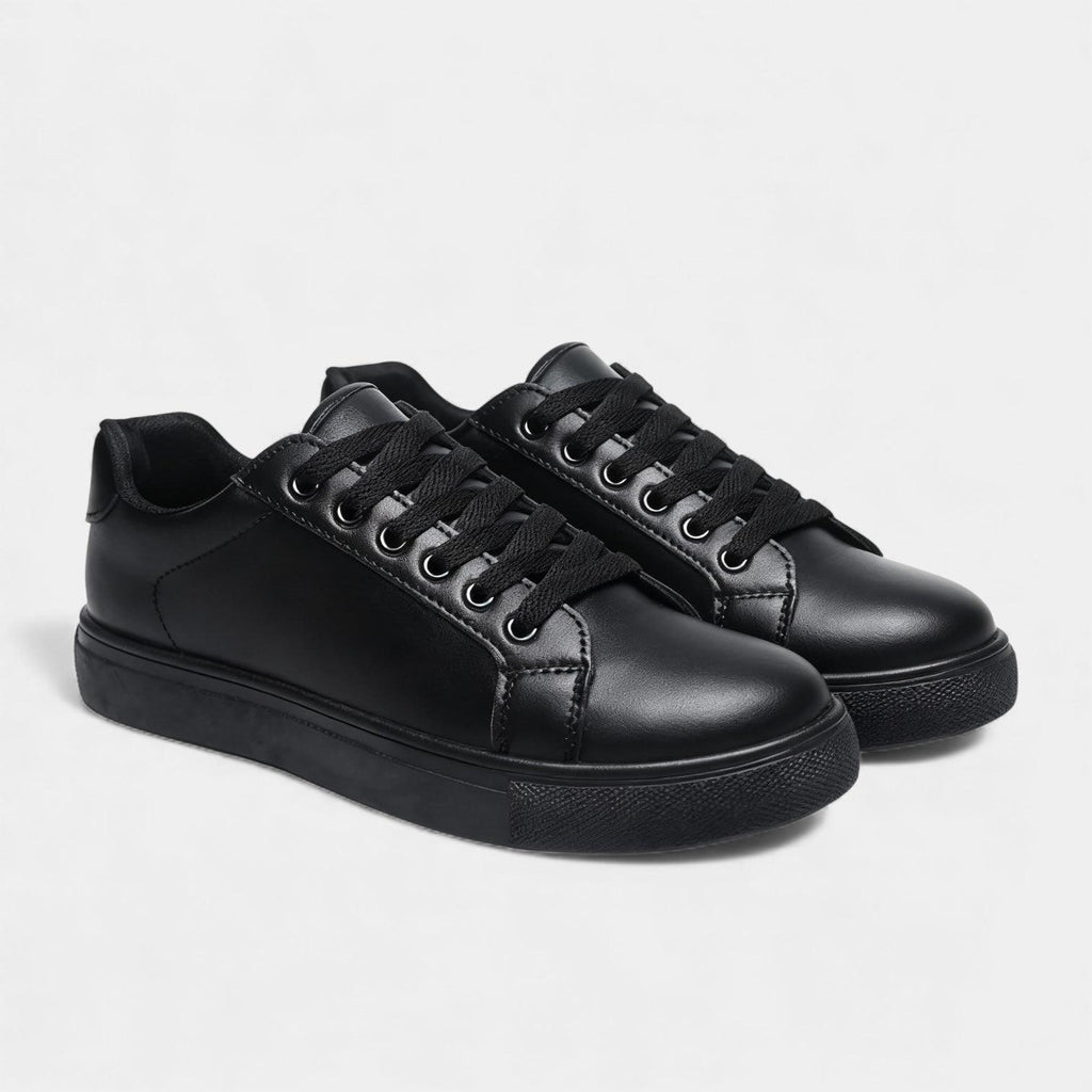 Men's Black Sneakers - Classic Design, Lightweight Material, Casual Footwear for Everyday Use