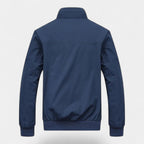 Men's Bomber Jacket with Checked Lining and Ribbed Trims for Casual Wear