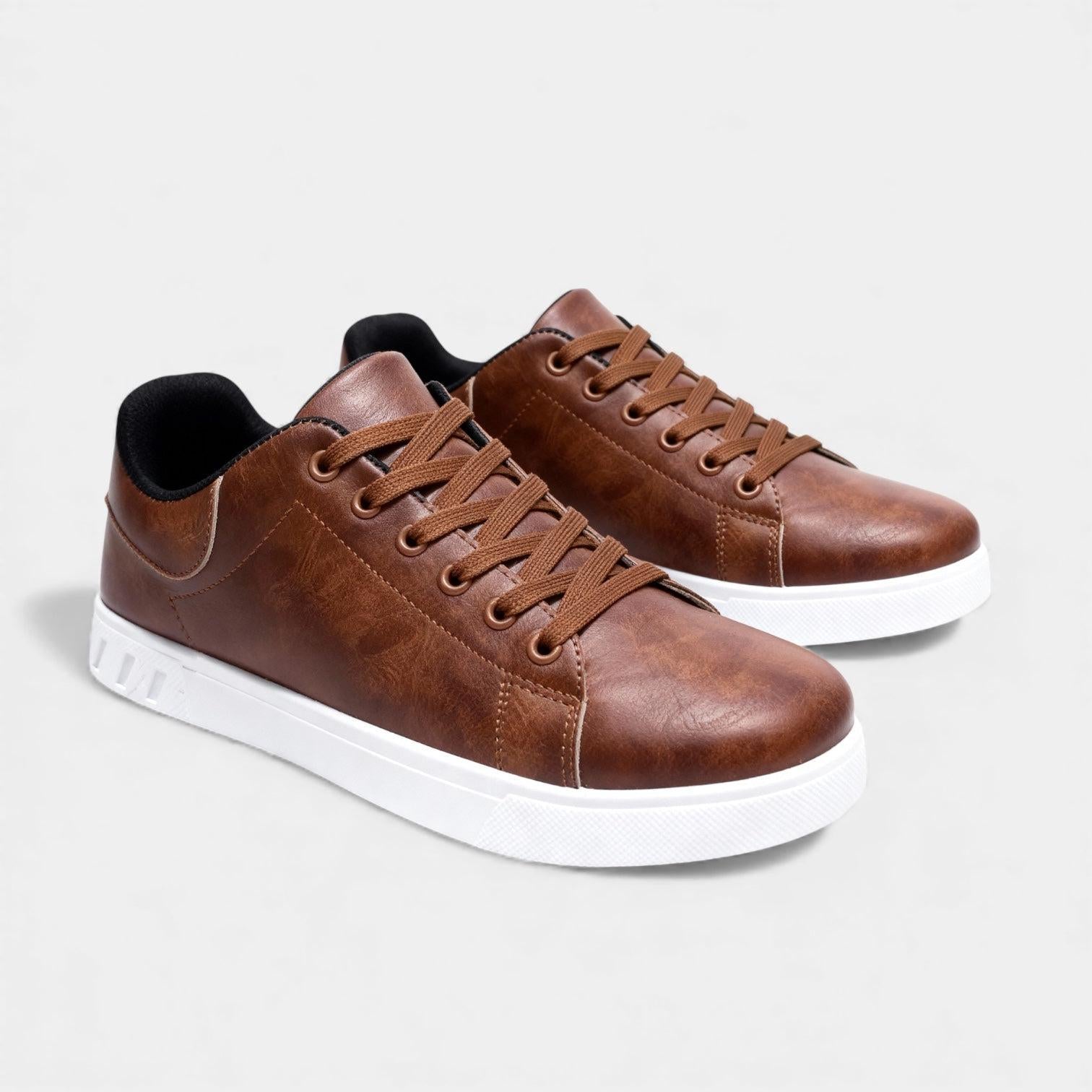 Men's Classic Business Sneakers - Comfortable Leather Design for Everyday Wear - Versatile Casual Footwear