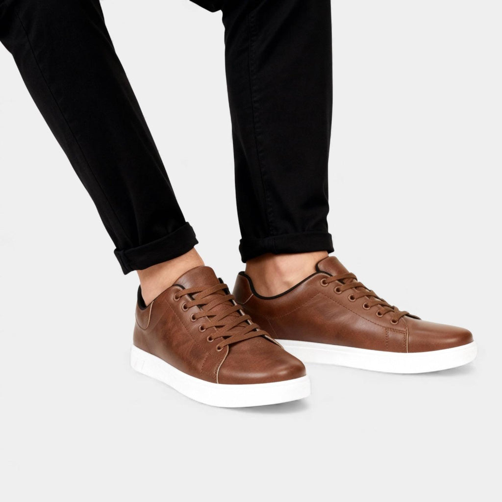 Men's Classic Business Sneakers - Comfortable Leather Design for Everyday Wear - Versatile Casual Footwear