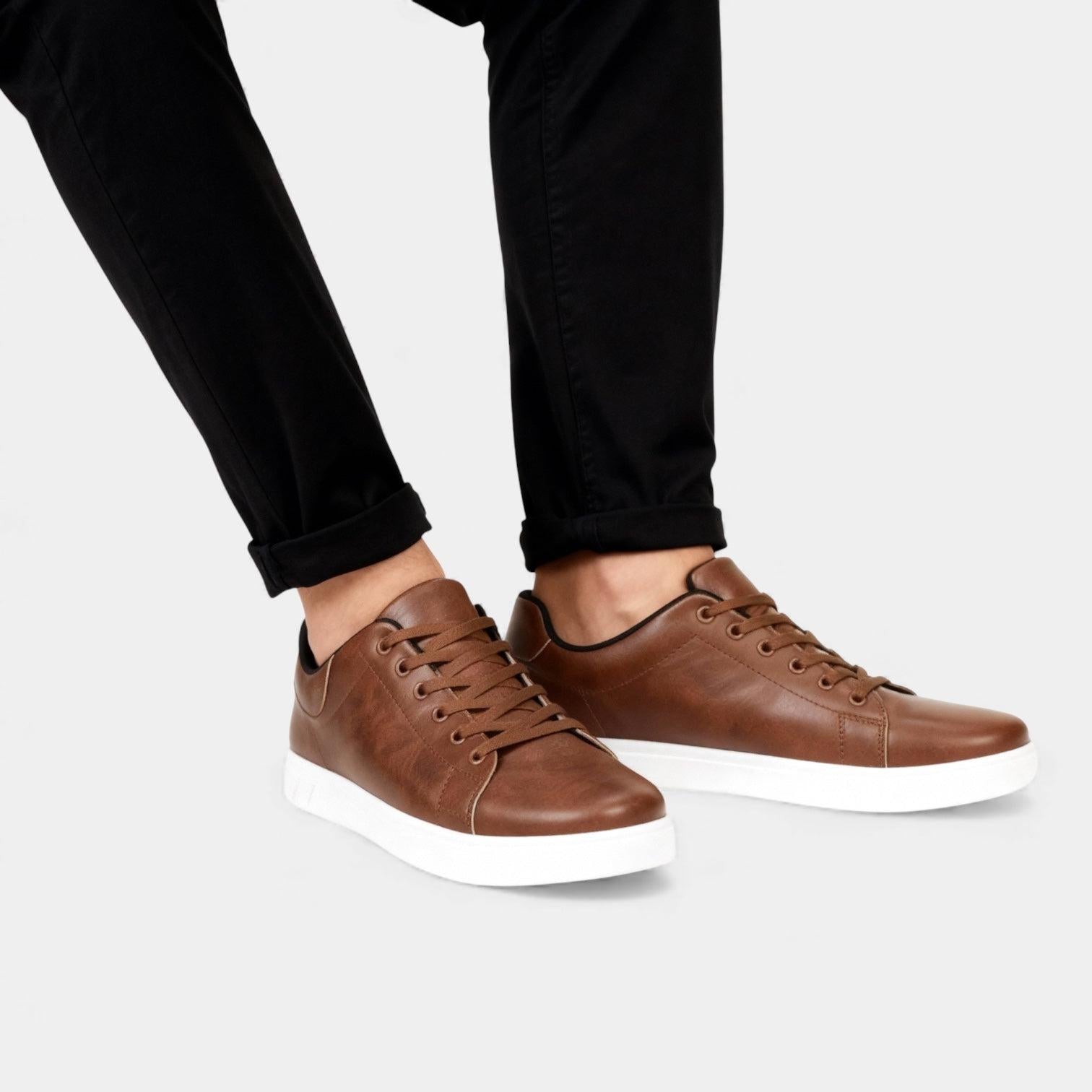 Men's Classic Business Sneakers - Comfortable Leather Design for Everyday Wear - Versatile Casual Footwear