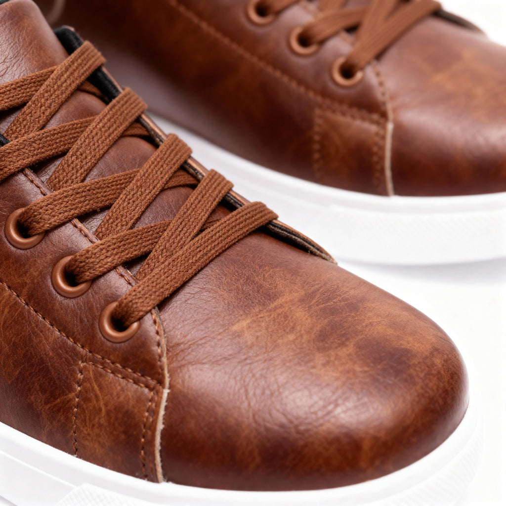 Men's Classic Business Sneakers - Comfortable Leather Design for Everyday Wear - Versatile Casual Footwear