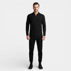 Men's Cotton-Blend Tracksuit Set - Zip Polo Top with Tapered Joggers for Casual Wear and Active Lifestyle