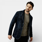 Men's Denim Blazer - Tailored Casual Overcoat for Everyday Wear - Versatile Lightweight Jacket