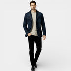Men's Denim Blazer - Tailored Casual Overcoat for Everyday Wear - Versatile Lightweight Jacket