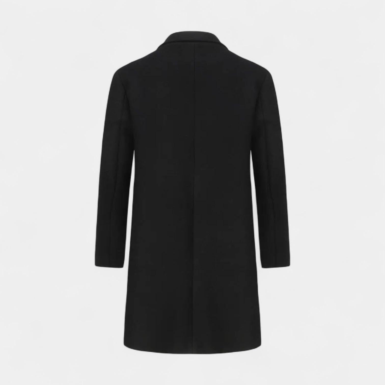 Men's Double-Breasted Wool Trench Overcoat - Warm Winter Outerwear for Formal and Casual Wear