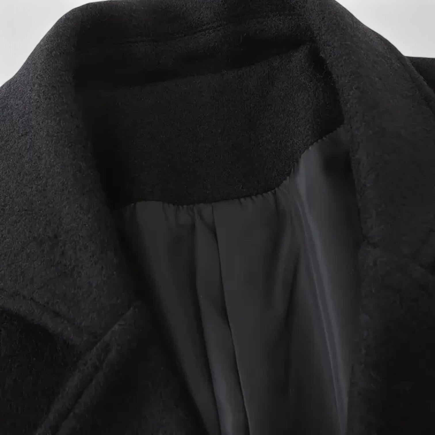 Men's Double-Breasted Wool Trench Overcoat - Warm Winter Outerwear for Formal and Casual Wear