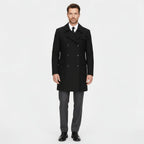 Men's Double-Breasted Wool Trench Overcoat - Warm Winter Outerwear for Formal and Casual Wear