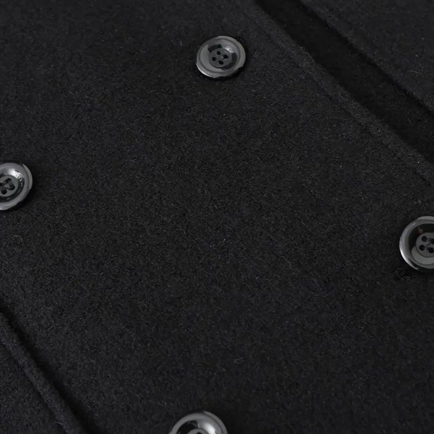Men's Double-Breasted Wool Trench Overcoat - Warm Winter Outerwear for Formal and Casual Wear