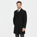 Men's Double-Breasted Wool Trench Overcoat - Warm Winter Outerwear for Formal and Casual Wear