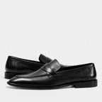 Men's Faux Leather Penny Loafers - Classic Slip-On Dress Shoes for Business and Formal Wear