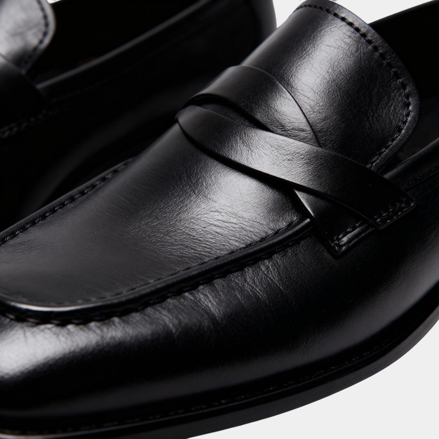 Men's Faux Leather Penny Loafers - Classic Slip-On Dress Shoes for Business and Formal Wear