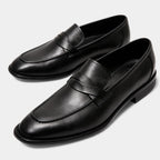 Men's Faux Leather Penny Loafers - Classic Slip-On Dress Shoes for Business and Formal Wear
