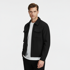 Men's Faux Suede Zip Shirt Jacket - Casual Overshirt for Everyday Wear