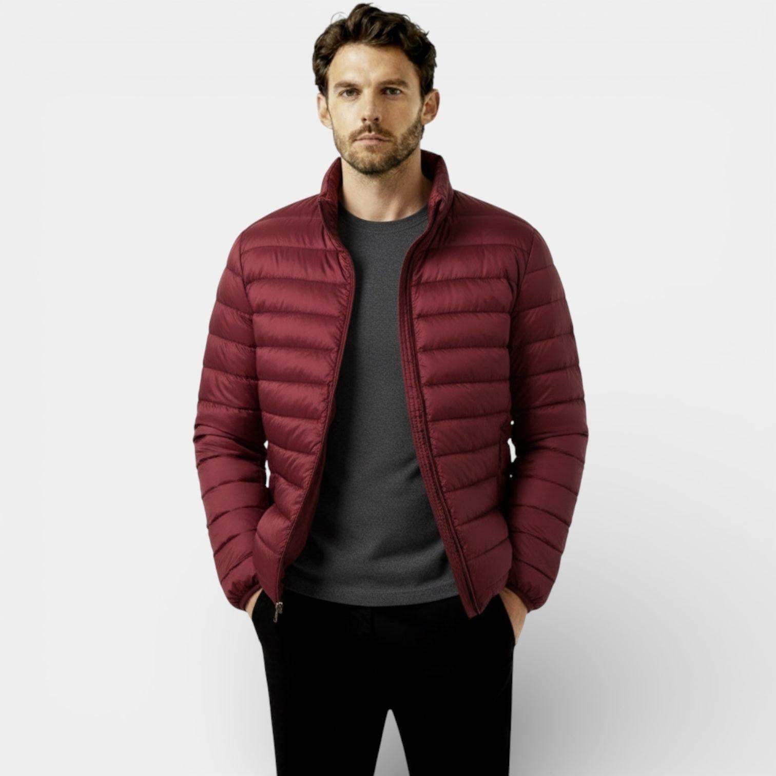Men's Insulated Lightweight Quilted Puffer Jacket for Cold Weather Outdoor Activities