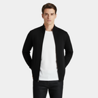 Men's Knit Cardigan with Full-Length Zipper, Long Sleeve, Ribbed Trim - Casual Outerwear for Everyday Wear
