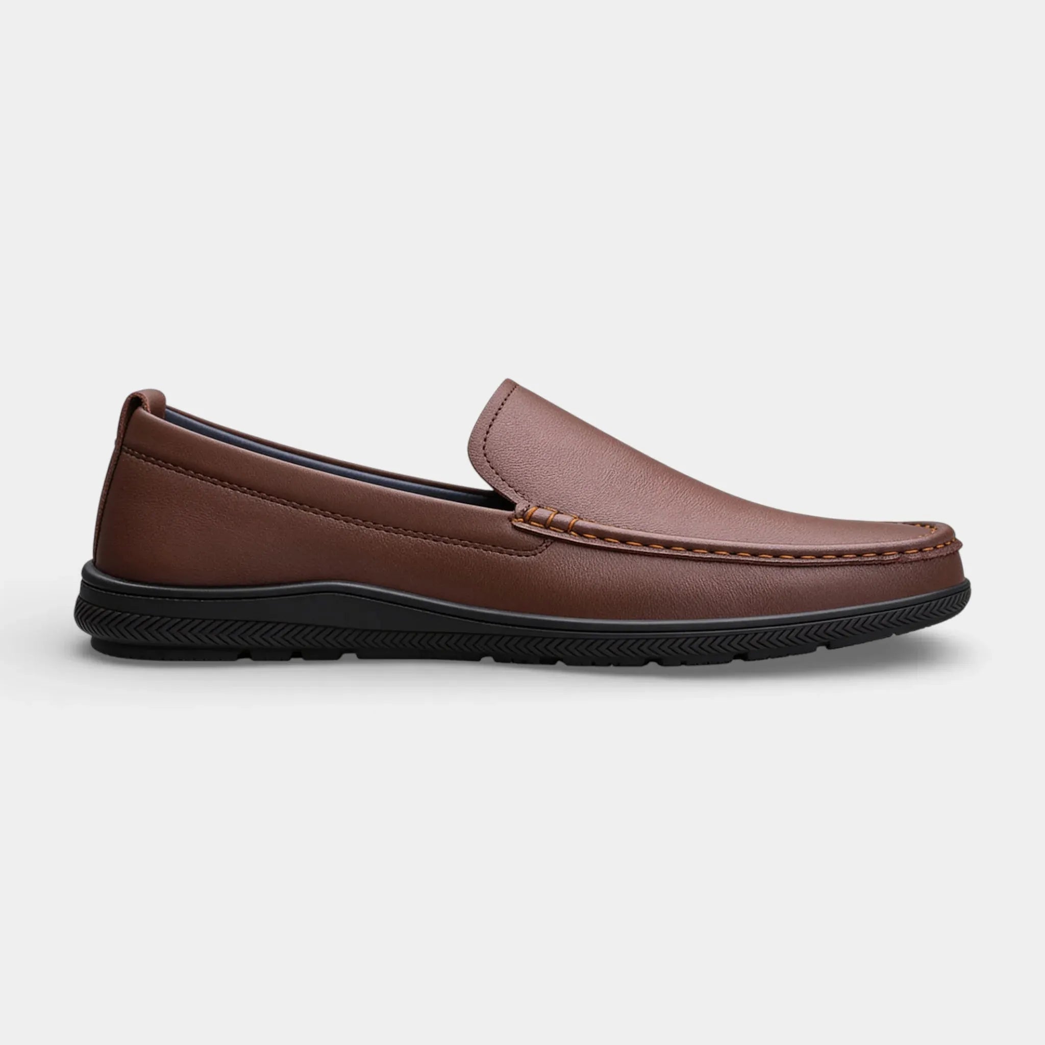 Men's Leather Moccasin Loafers - Comfortable Driving Shoes for Casual Wear