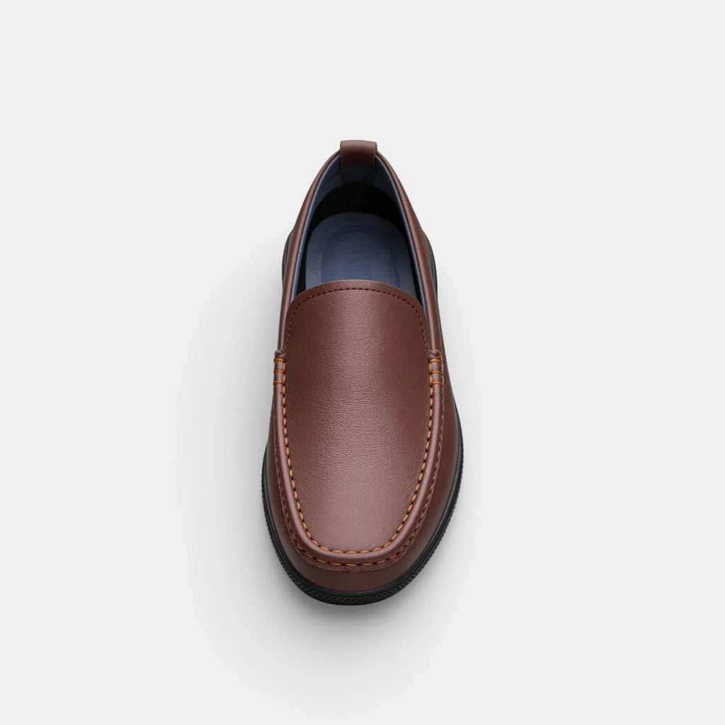 Men's Leather Moccasin Loafers - Comfortable Driving Shoes for Casual Wear