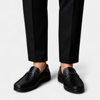Men's Leather Slip-On Loafers - Formal Business Shoes for Office and Events