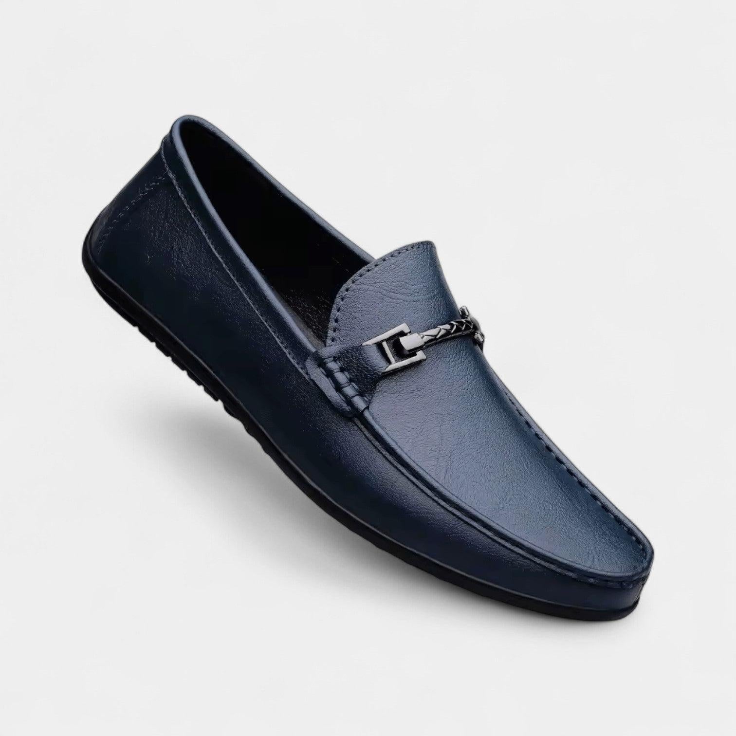Men's Leather Slip-On Loafers - Formal Business Shoes for Office and Events