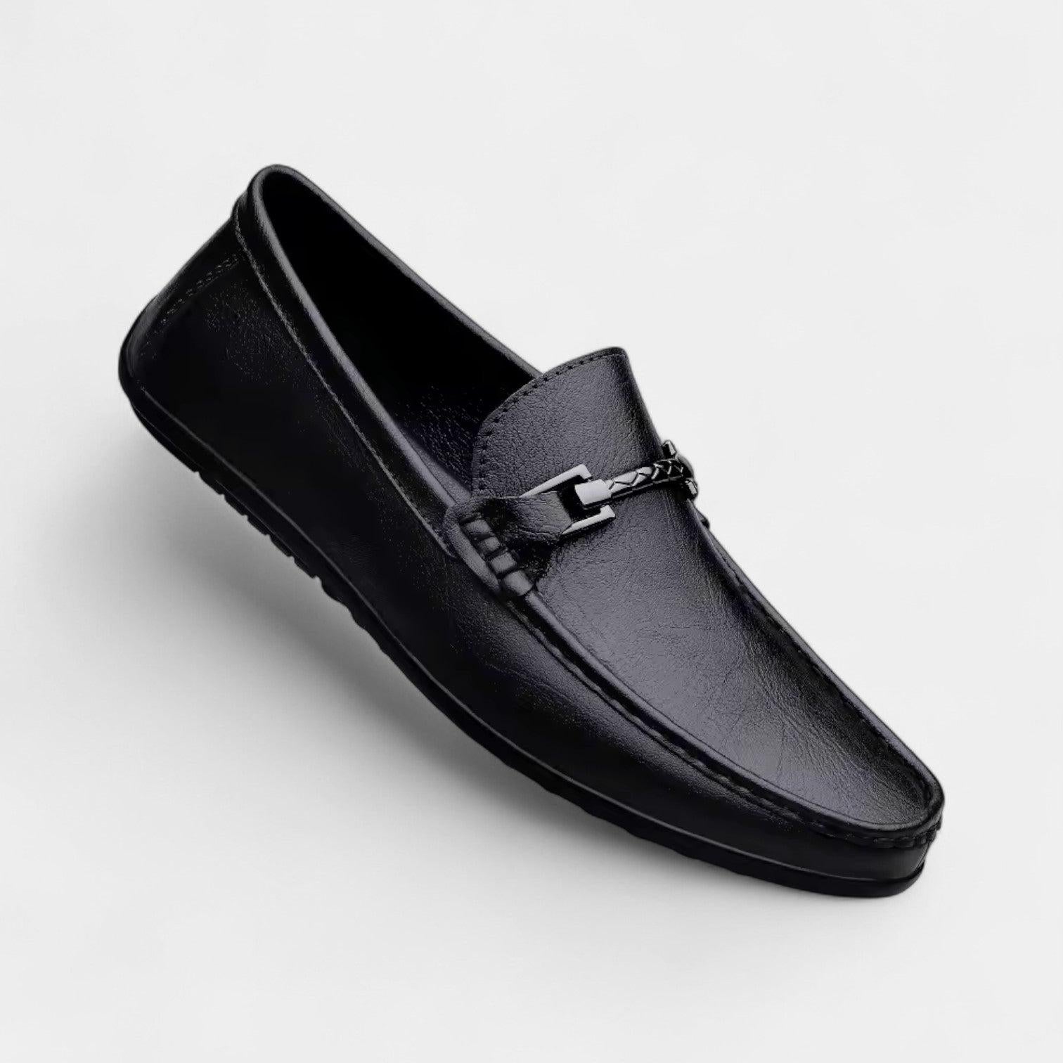 Men's Leather Slip-On Loafers - Formal Business Shoes for Office and Events