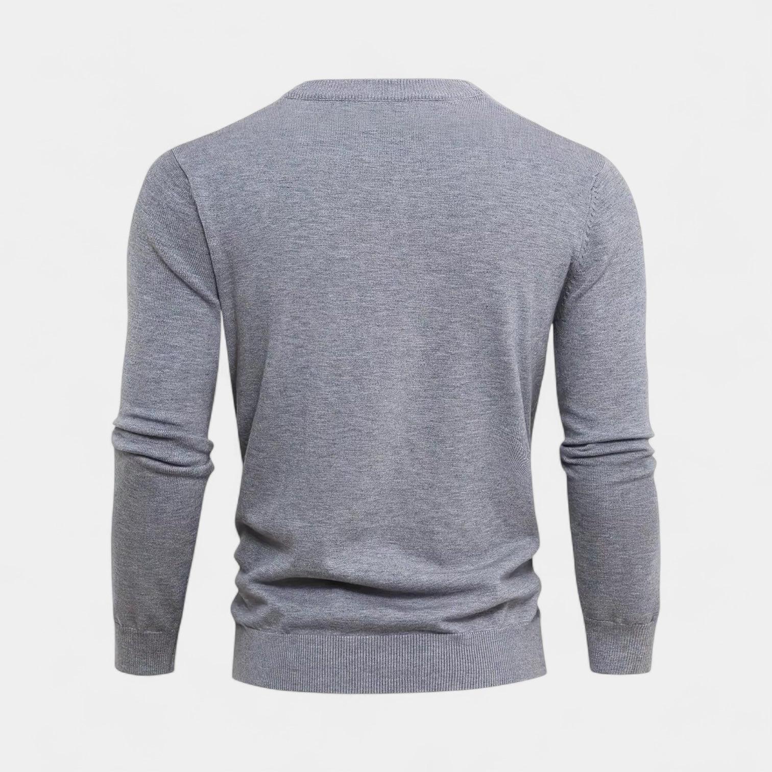 Men's Lightweight Cotton Crew-Neck Sweater - Fine-Knit Jumper for Casual Wear