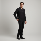 Men's Lightweight Linen Grandad Shirt - Long Sleeve Casual Wear for Summer and Spring