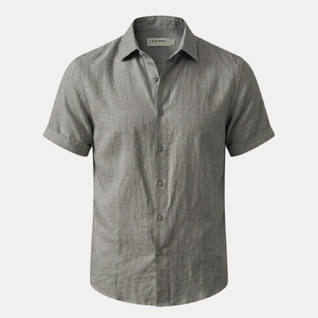 Men's Linen Short Sleeve Polo Shirt - Casual Summer Wear