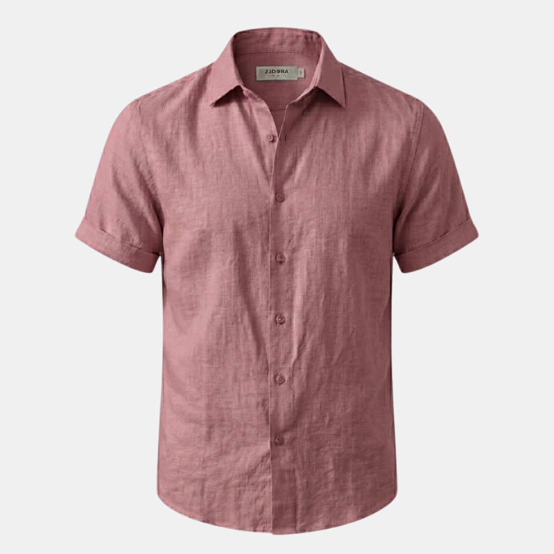 Men's Linen Short Sleeve Polo Shirt - Casual Summer Wear