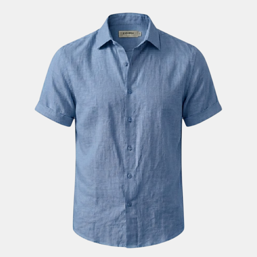 Men's Linen Short Sleeve Polo Shirt - Casual Summer Wear