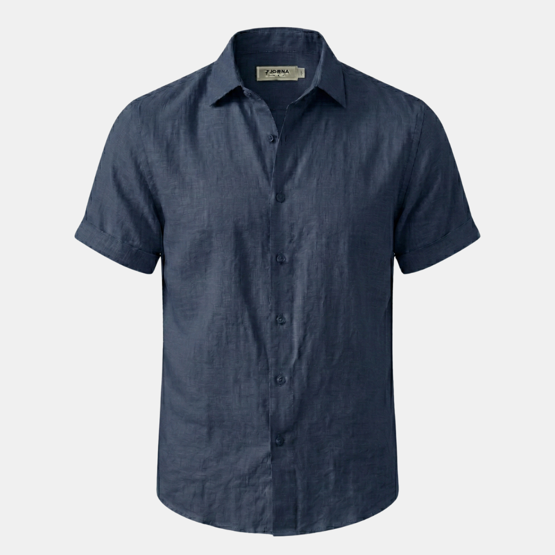 Men's Linen Short Sleeve Polo Shirt - Casual Summer Wear
