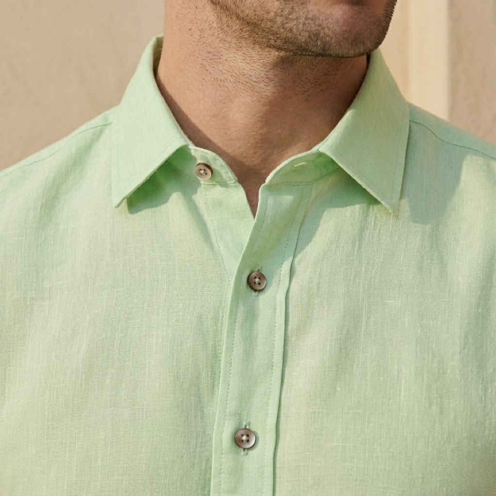Men's Linen Short Sleeve Polo Shirt - Casual Summer Wear