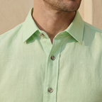 Men's Linen Short Sleeve Polo Shirt - Casual Summer Wear