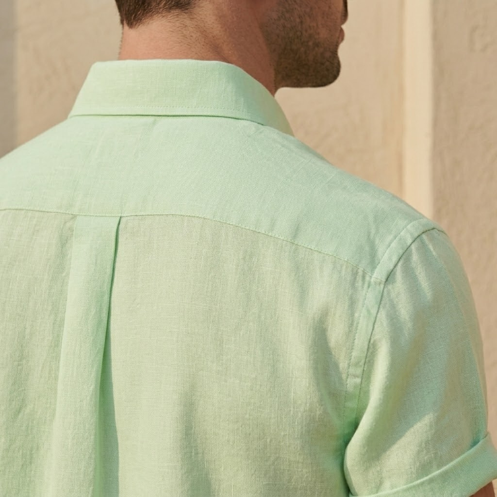 Men's Linen Short Sleeve Polo Shirt - Casual Summer Wear