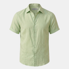 Men's Linen Short Sleeve Polo Shirt - Casual Summer Wear