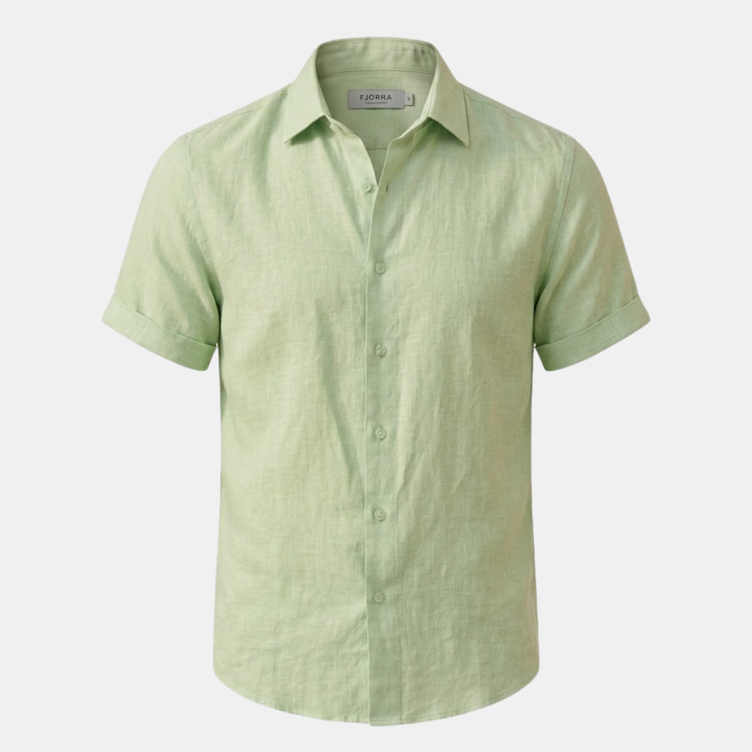 Men's Linen Short Sleeve Polo Shirt - Casual Summer Wear