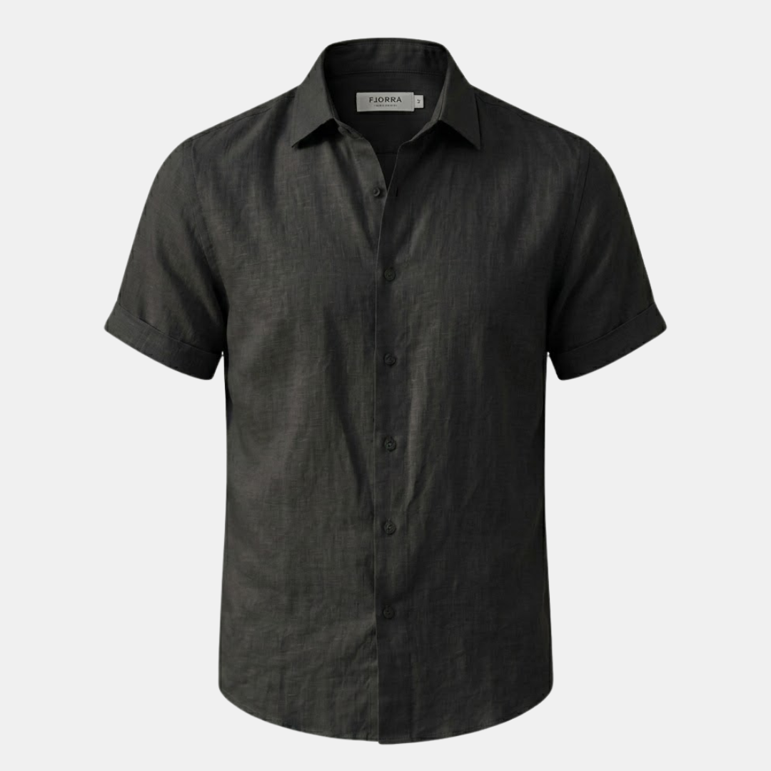 Men's Linen Short Sleeve Polo Shirt - Casual Summer Wear