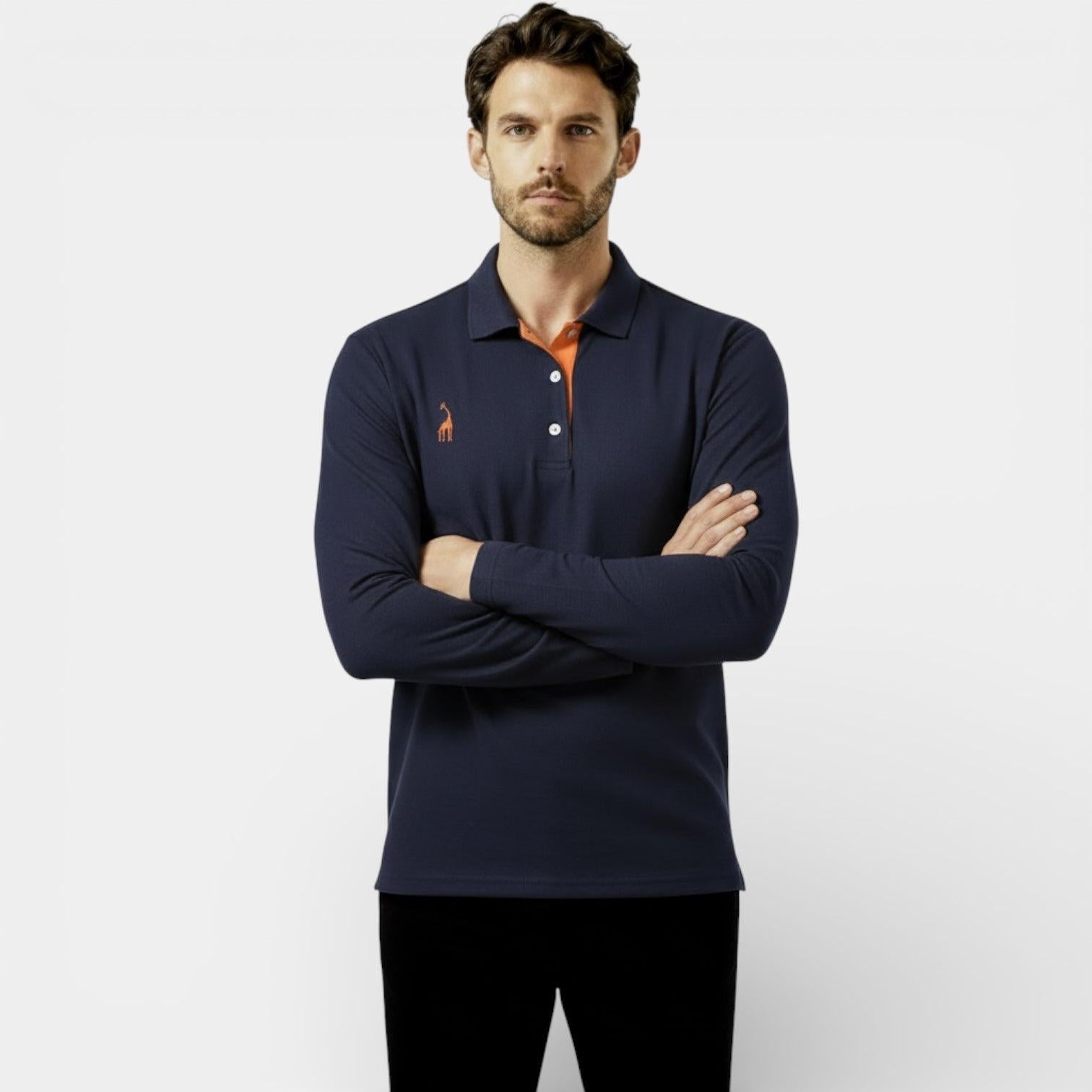 Men's Long Sleeve Polo Shirt - Classic Fit - Soft Cotton - Casual Wear - Available in Multiple Colors