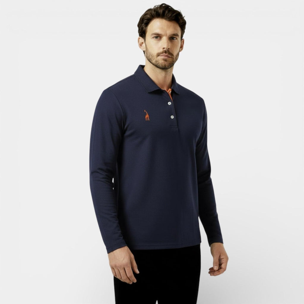 Men's Long Sleeve Polo Shirt - Classic Fit - Soft Cotton - Casual Wear - Available in Multiple Colors