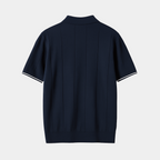 Men's Piqué Polo Shirt - Short Sleeve, Quarter-Zip Design, Ribbed Collar for Casual Wear